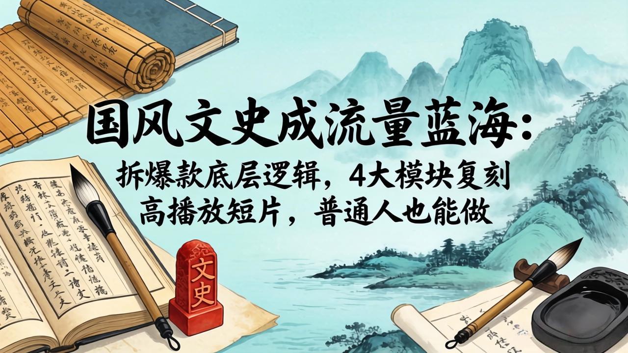 国风文史成流量蓝海：拆爆款底层逻辑，4大模块复刻高播放短片，普通人也能做-创课坊