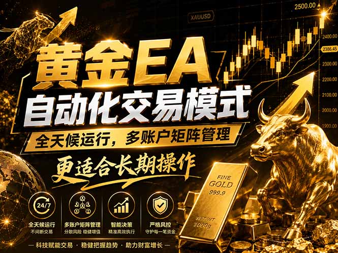 黄金EA量化：多窗口矩阵稳定运行，系统自动执行，收益空间持续放大-创课坊