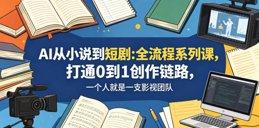 AI从小说到短剧全流程系列课，打通0到1创作链路，一个人就是一支影视团队-创课坊
