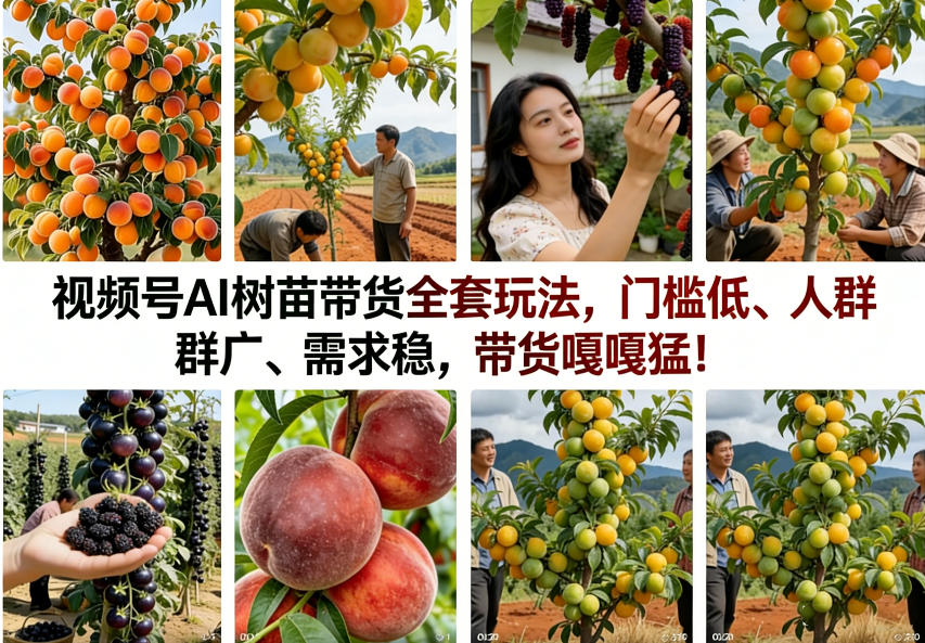 视频号AI树苗带货全套玩法，门槛低、人群广、需求稳，带货嘎嘎猛！(更新0426)-创课坊