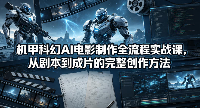机甲科幻AI电影制作全流程实战课，从剧本到成片的完整创作方法-创课坊