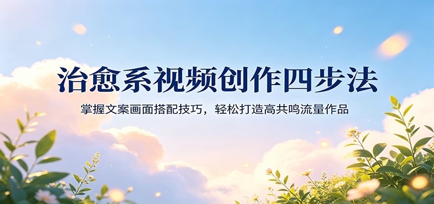 治愈系视频创作四步法：掌握文案画面搭配技巧，轻松打造高共鸣流量作品-创课坊