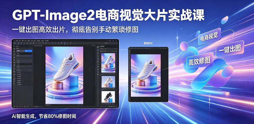 GPT-Image2电商视觉大片实战课，一键出图高效出片，彻底告别手动繁琐修图-创课坊