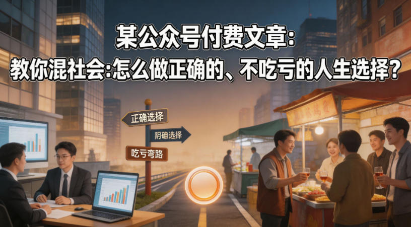 某公众号付费文章：教你混社会：怎么做正确的、不吃亏的人生选择？-创课坊