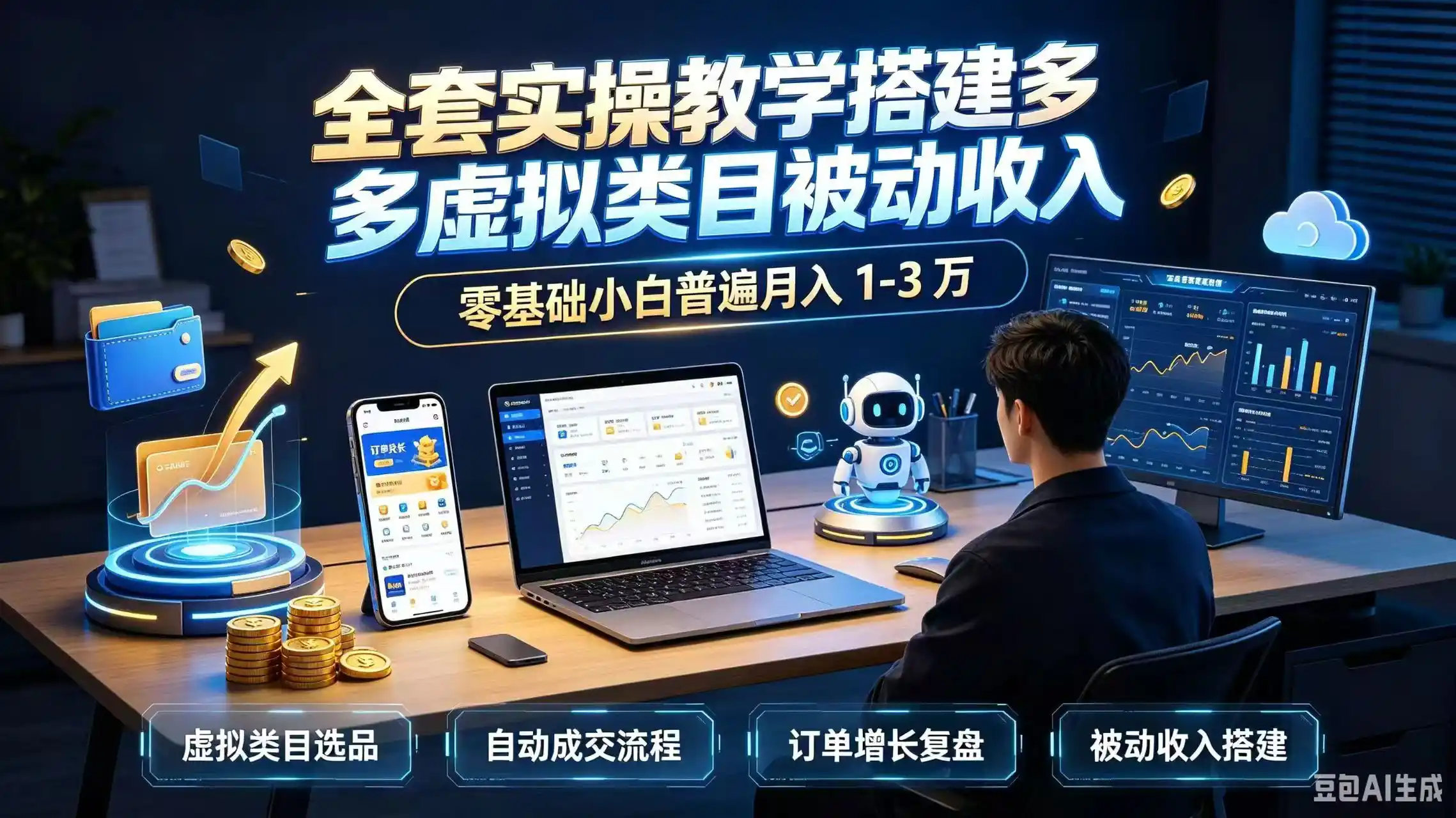 全套实操教学搭建多多虚拟类目被动收入(因人而异,不承诺收益),零基础小白普遍月入(因人而异,不承诺收益) 1-3 万-创课坊