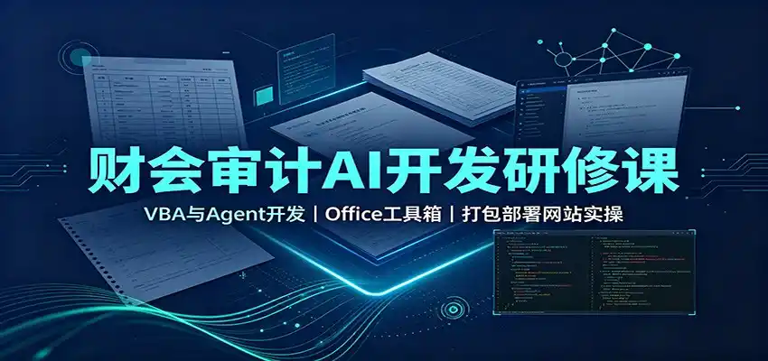 财会审计AI开发研修课：VBA与Agent开发，Office工具箱，打包部署网站实操-创课坊