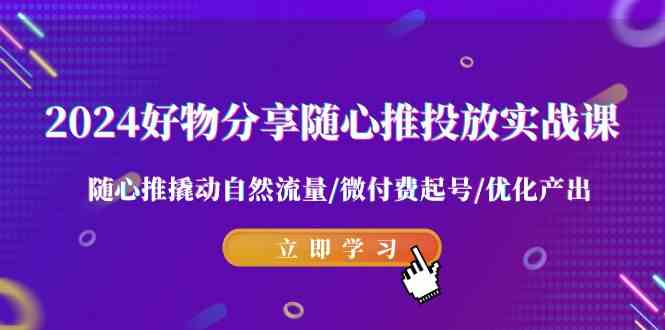 (9030期)2024好物分享-随心推投放实战课 随心推撬动自然流量/微付费起号/优化产出