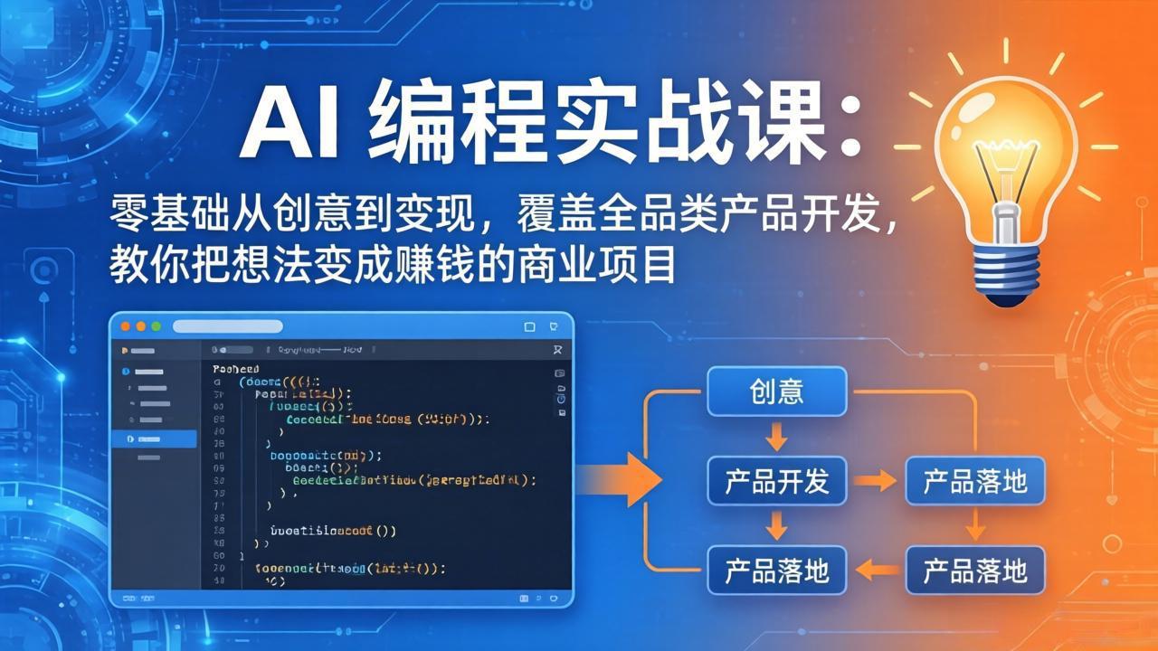 AI编程实战课-第三期-5月3更新：零基础从创意到变现，覆盖全品类产品开发，把想法变成赚钱项目-创课坊