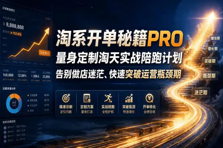 淘系开单秘籍PRO，量身定制淘天实战陪跑计划，告别做店迷茫、快速突破运营瓶颈期(更新260823)-创课坊