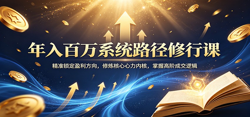 年入百万系统路径修行课：精准锁定盈利方向，修炼核心心力内核，掌握高阶成交逻辑-创课坊
