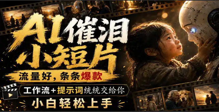AI催泪小短片，流量好，条条爆款，工作流+提示词统统交给你，小白轻松上手-创课坊