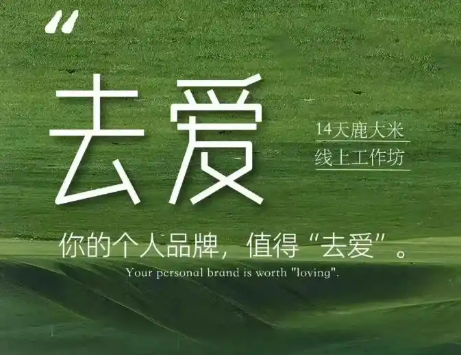 去爱14天鹿大米线上工作坊，你的个人品牌，值得“去爱”-创课坊