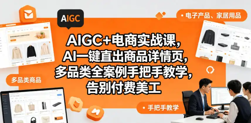 AIGC+电商实战课，AI一键直出商品详情页，多品类全案例手把手教学，告别付费美工(更新0820)-创课坊