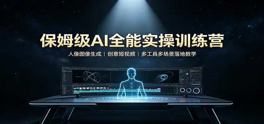 保姆级AI全能实操训练营：人像图像生成，创意短视频，多工具多场景落地教学-创课坊