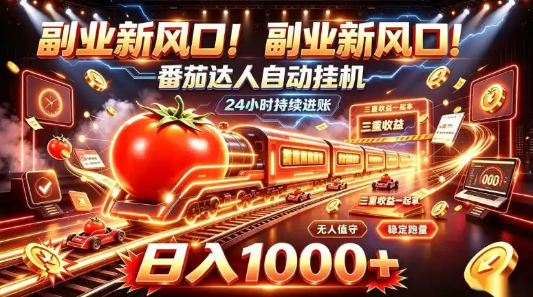 副业新风口!番茄达人自动挂G,24小时持续进账,三重收益(因人而异,不承诺收益)一起拿,日入(因人而异,不承诺收益)1000+【揭秘】