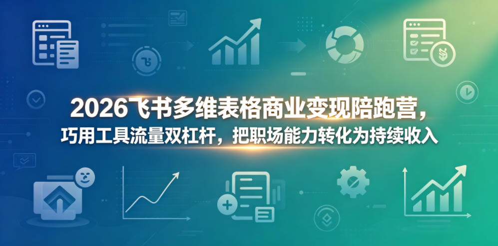 2026飞书多维表格商业变现陪跑营，巧用工具流量双杠杆，把职场能力转化为持续收入-创课坊