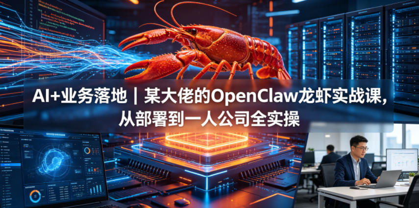 AI+业务落地｜某大佬的OpenClaw小龙虾实战课，从部署到一人公司全实操-创课坊
