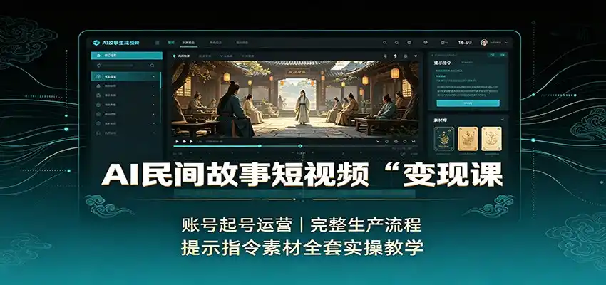 AI民间故事短视频变现课：账号起号运营，完整生产流程，提示指令素材全套实操教学-创课坊