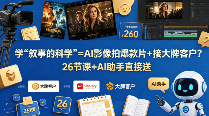 学《叙事的科学》=AI影像拍爆款片+接大牌客户？26节课+AI助手直接送【原创双语字幕】-创课坊