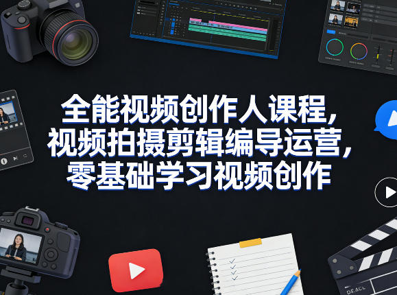全能视频创作人课程，视频拍摄剪辑编导运营，零基础学习视频创作(更新2026年4月)-创课坊