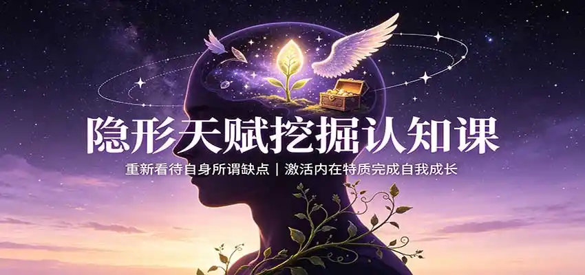 隐形天赋挖掘认知课：重新看待自身所谓缺点，激活内在特质完成自我成长-创课坊
