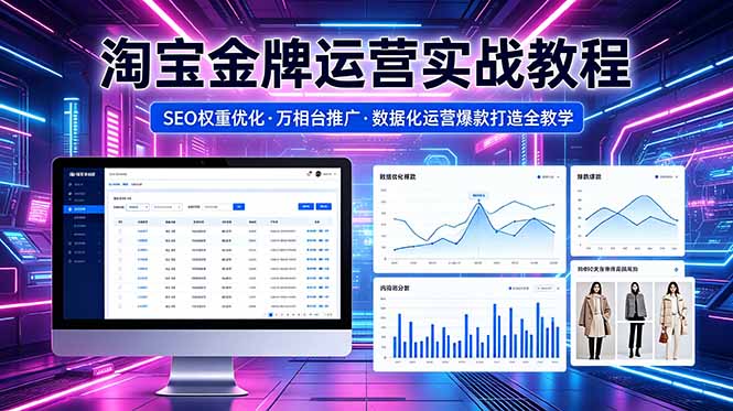 2026 淘宝金牌运营实战教程，SEO权重优化万相台推广，数据化运营爆款打造全教学-创课坊