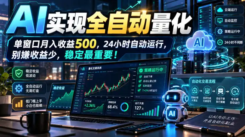 AI全自动量化项目,长期稳定可落地,0门槛躺赚稳定项目!
