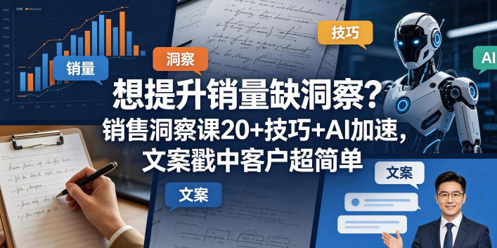 想提升销量缺洞察？销售洞察课20+技巧+AI加速，文案戳中客户超简单【原创双语字幕】-创课坊