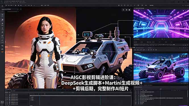 AIGC影视剪辑进阶课：DeepSeek生成脚本+Martini生成视频+剪辑后期，完整制作AI短片-创课坊