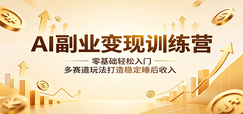 AI副业变现训练营：零基础轻松入门，多赛道玩法打造稳定睡后收入-创课坊
