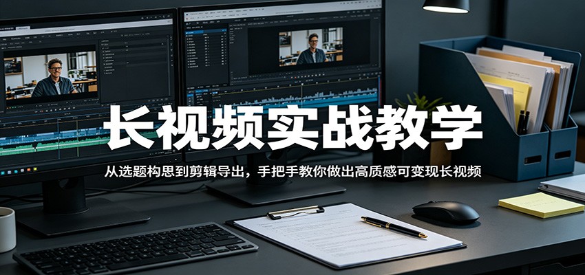 长视频实战教学，从选题构思到剪辑导出，手把手教你做出高质感可变现长视频-创课坊