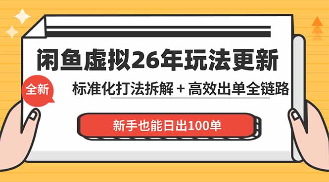 闲鱼虚拟从0到1系统化运营课程：标准化打法拆解 + 高效出单全链路教学，新手也能日出100单-创课坊