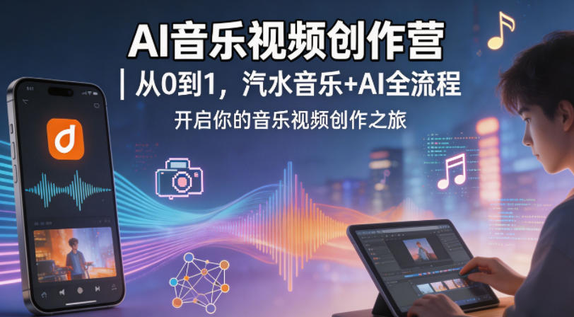 AI音乐视频创作营｜从0到1，汽水音乐+AI全流程，开启你的音乐视频创作之旅-创课坊