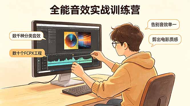 全能音效实战训练营：数千种分类音效+数十个FCPX工程，告别音效单一，剪出电影质感-创课坊