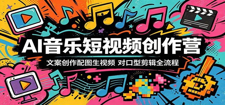 AI音乐短视频创作营：文案创作配图生视频，对口型剪辑全流程-创课坊