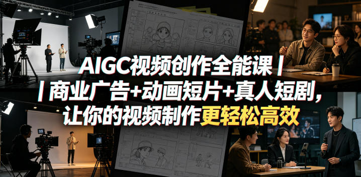 AIGC视频创作全能课｜商业广告+动画短片+真人短剧，让你的视频制作更轻松高效-创课坊