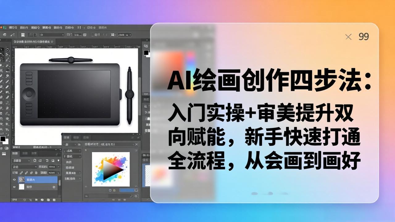 AI绘画创作四步法：入门实操+审美提升双向赋能，新手快速打通全流程，从会画到画好-创课坊