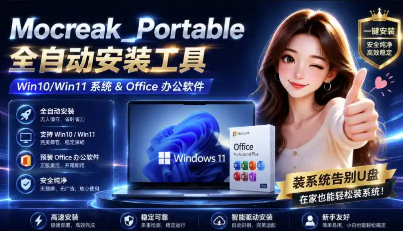 Mocreak全自动安装office和win10、win11系统，告别U盘装系统，使用安全可靠-创课坊