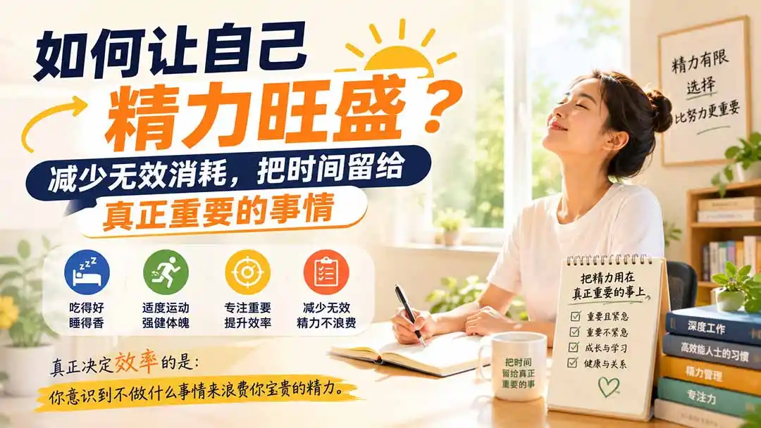 付费文章：如何让自己精力旺盛？减少无效消耗，把时间留给真正重要的事情-创课坊
