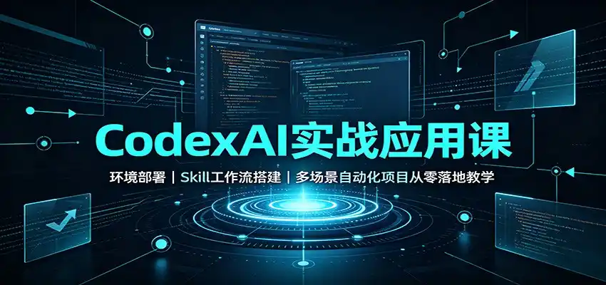 CodexAI实战应用课：环境部署Skill工作流搭建，多场景自动化项目从零落地教学