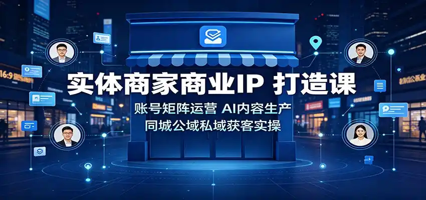 实体商家商业IP打造课：账号矩阵运营，AI内容生产，同城公域私域获客实操-创课坊